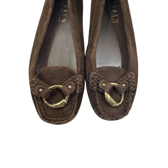 Lauren by Ralph Lauren Vintage 6 Brown Leather Suede Loafers Women Academic 90s - Picture 2 of 10